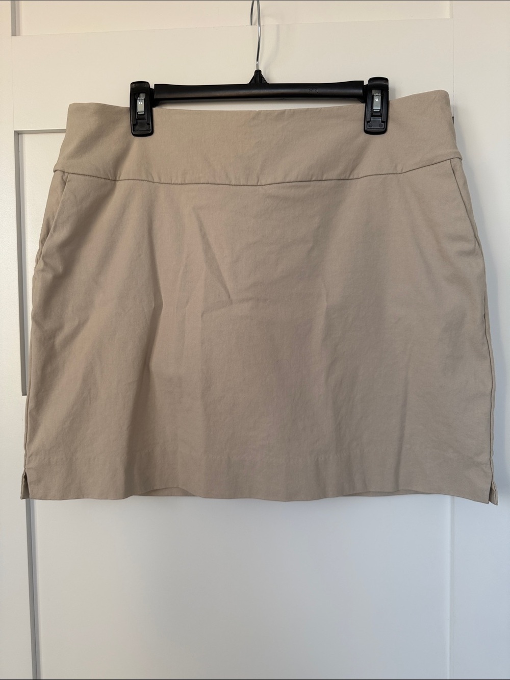 Women's Neutral Beige Skort with Clean Waistband